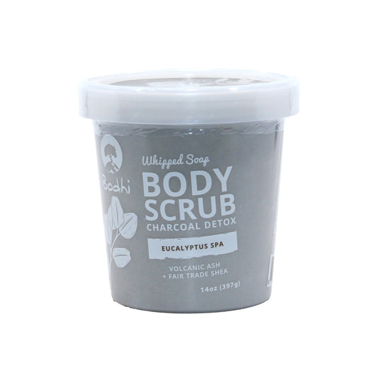 Bodhi: Whipped Soap Body Scrub (Charcoal Detox) Eucalyptus Spa - 14 oz
