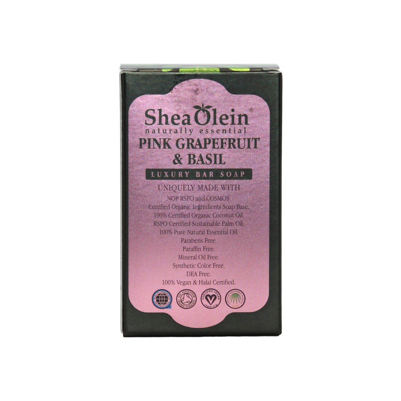 Shea Olein Luxury Bar Soap: Pink Grapefruit & Basil- 8 oz