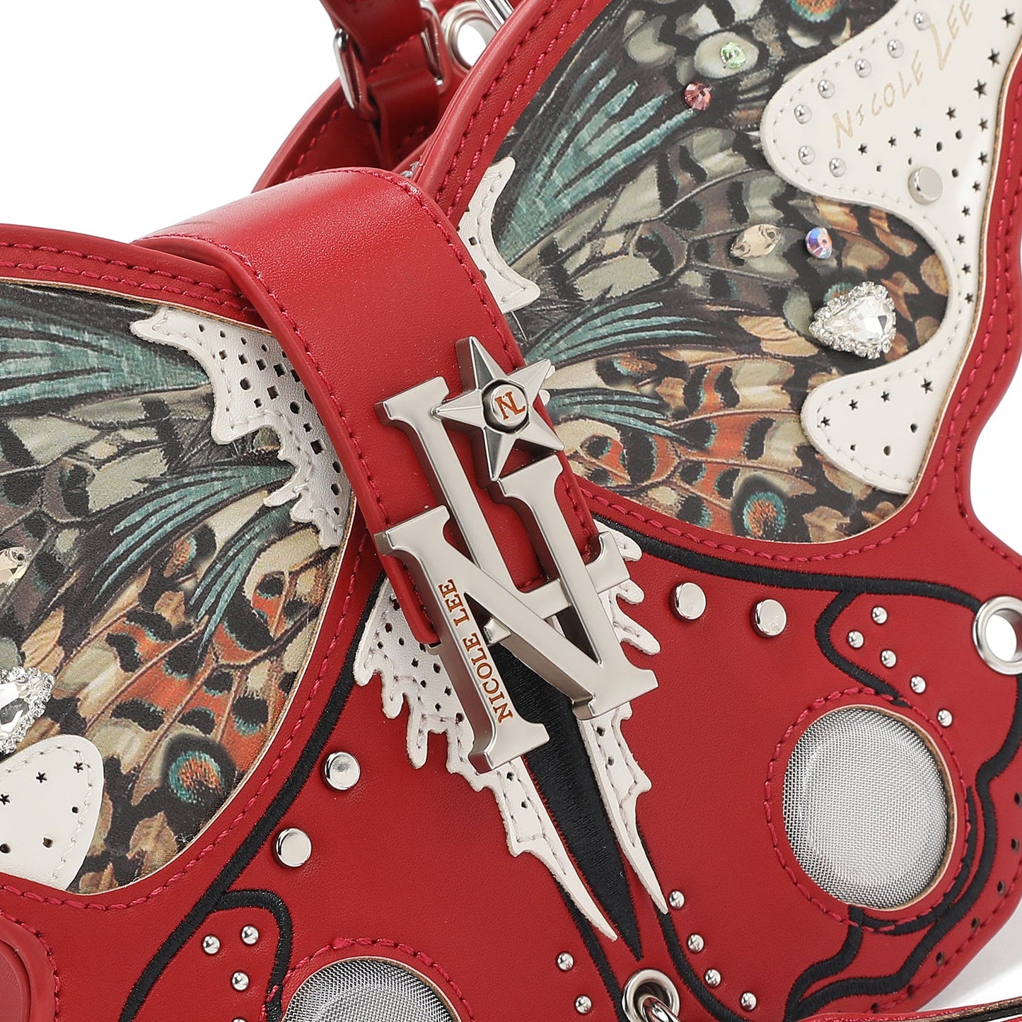 Authentic Nicole Lee USA Butterfly Bag- Red