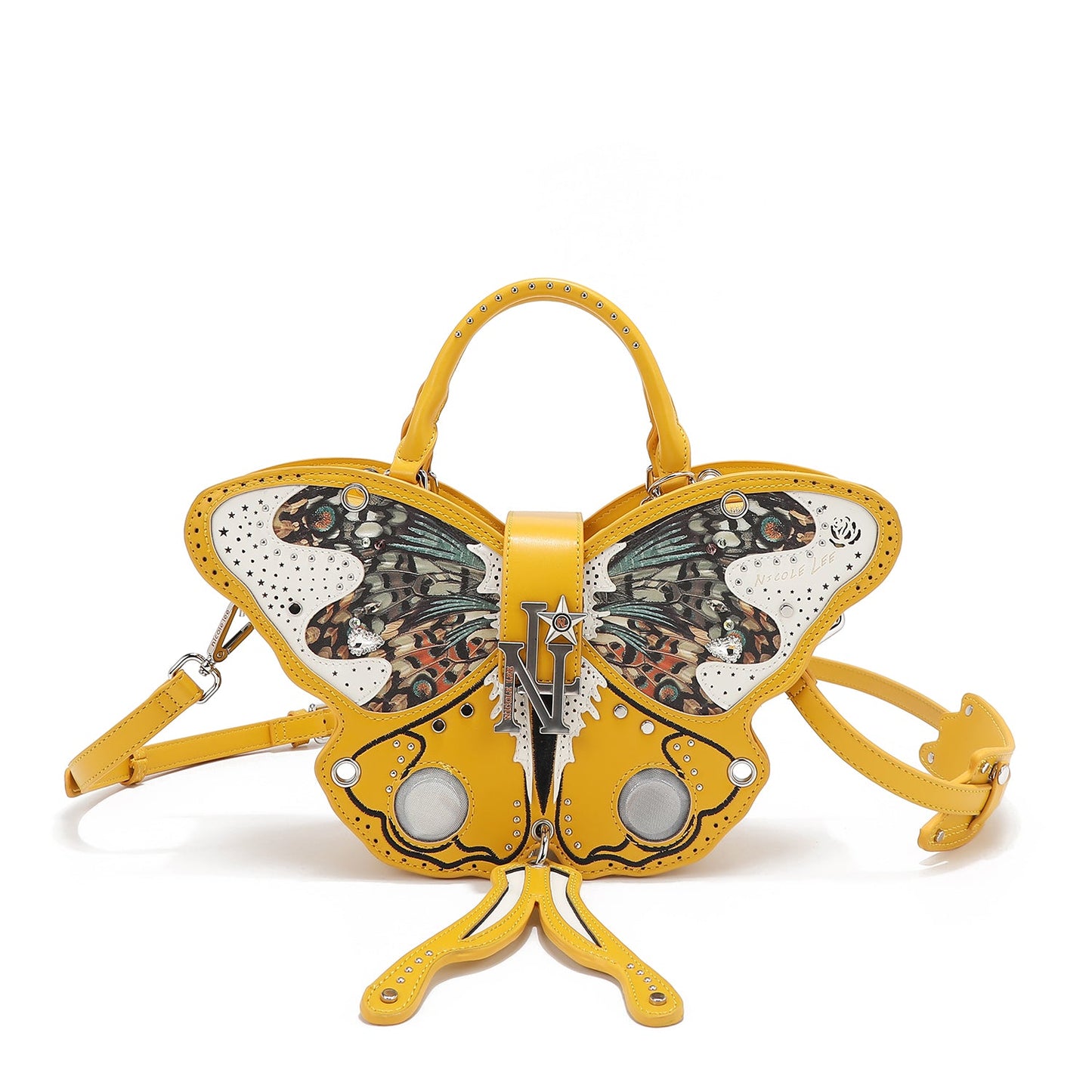 Authentic Nicole Lee USA Butterfly Bag- Yellow