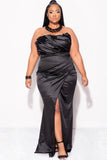 Plus Size Glamour in Black Maxi Dress