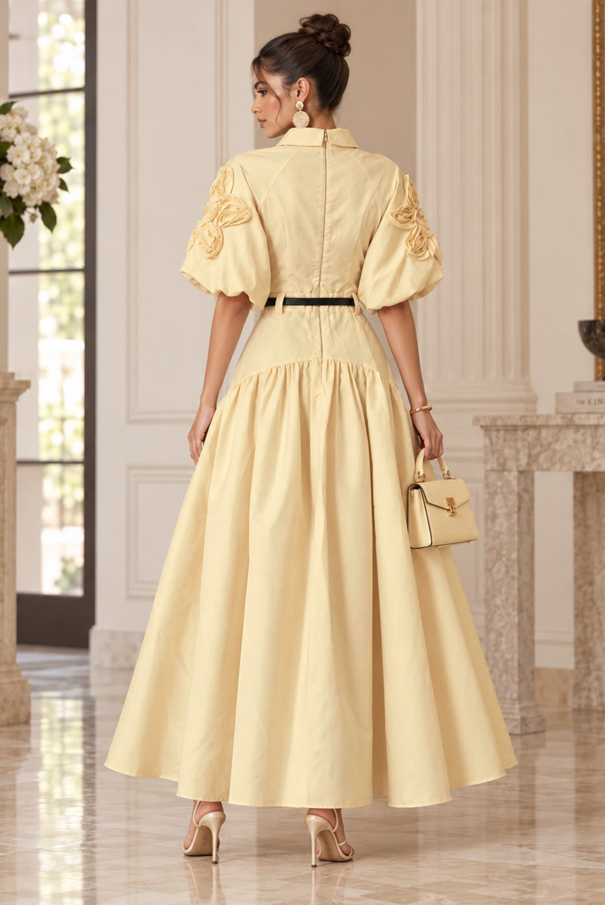 Aveline Modest Dress-Cream