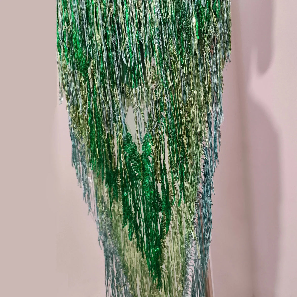 Vintage-Inspired Luxurious Shiny Tassel Rhinestone Jumpsuit