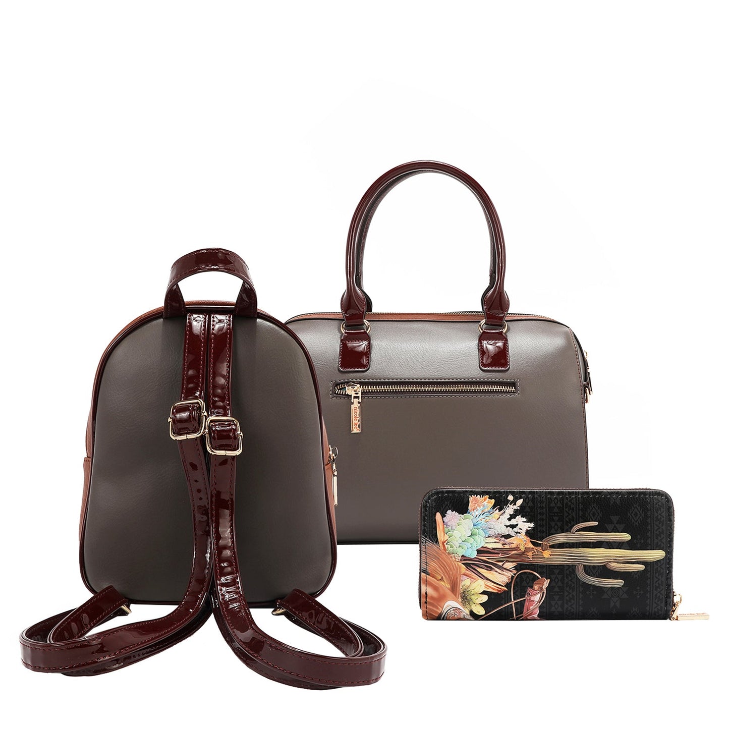 Nicole Lee USA "Sofia Montana" 3 Piece Bag Set- Boston/Mini Backpack/Wallet