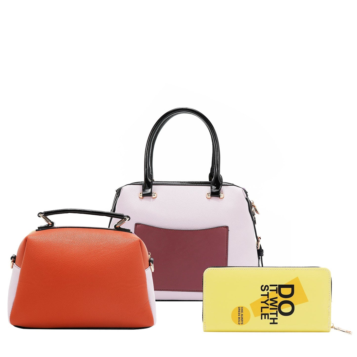 Authentic Nicole Lee USA "Nail Polish" 3 Piece Handbag Set