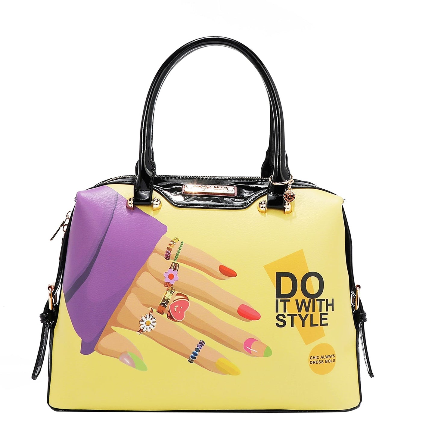 Authentic Nicole Lee USA "Nail Polish" 3 Piece Handbag Set