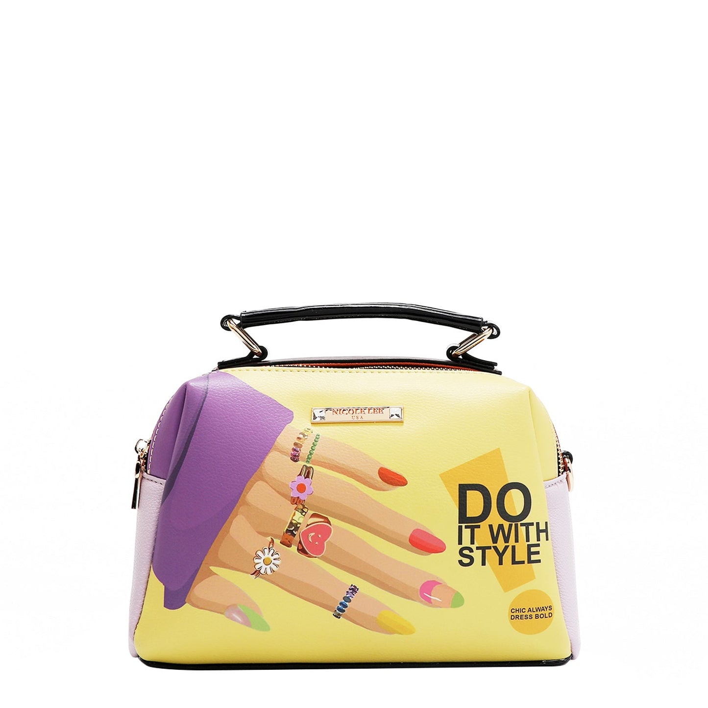 Authentic Nicole Lee USA "Nail Polish" 3 Piece Handbag Set