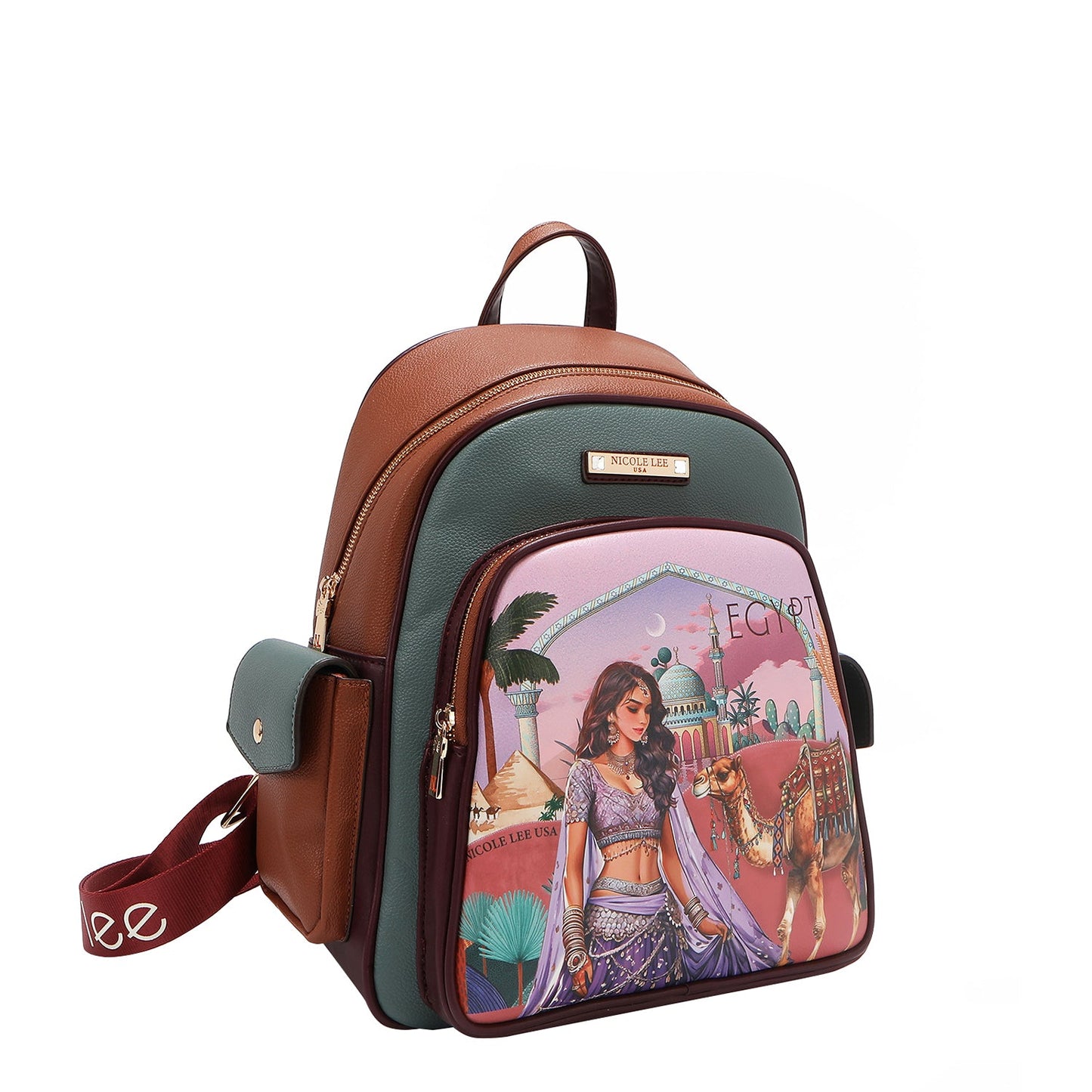 Nicole Lee "Queen Cleopatra" 3-Piece Set (Backpack, Crossbody, Wallet)