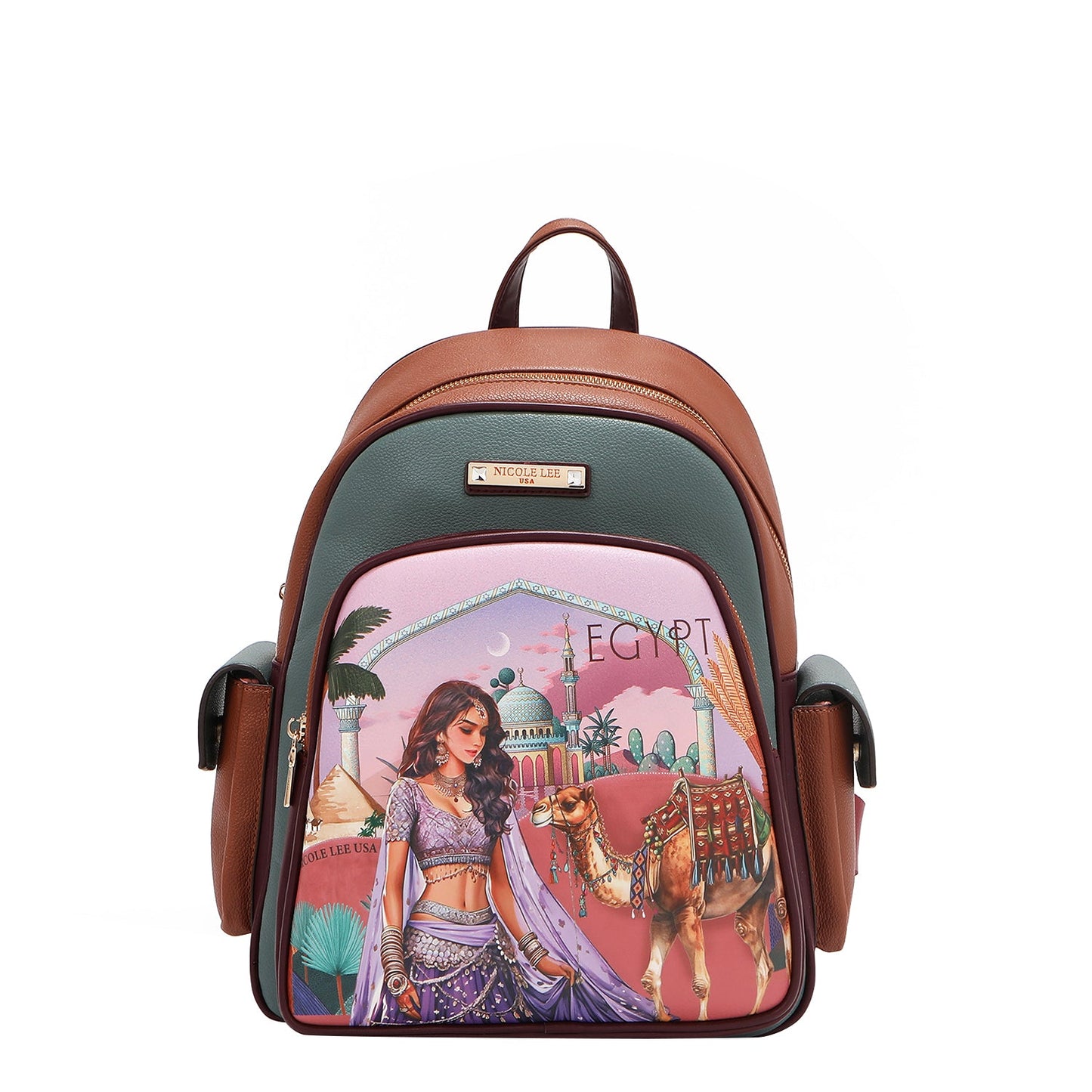 Nicole Lee "Queen Cleopatra" 3-Piece Set (Backpack, Crossbody, Wallet)