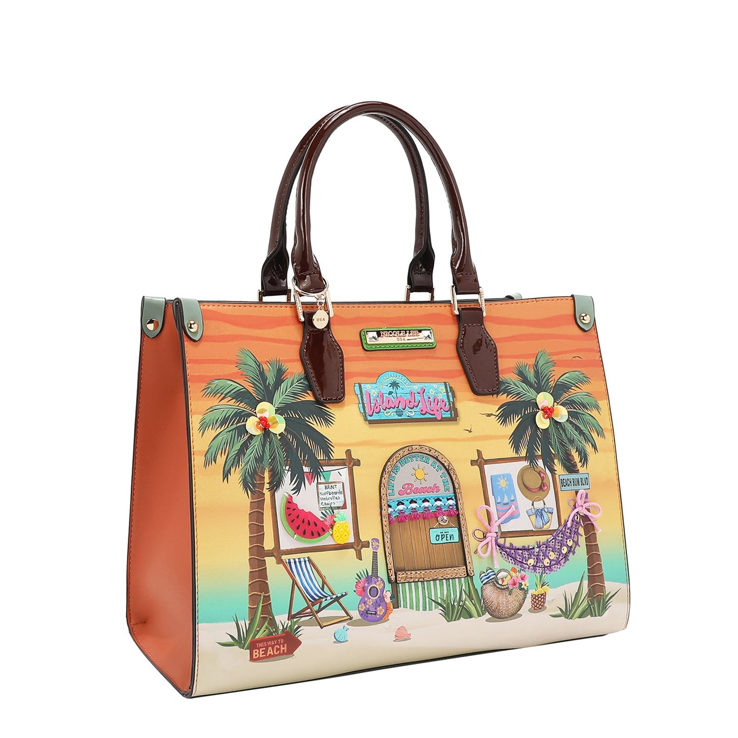 Authentic Nicole Lee "Sun and Sand" Satchel Bag