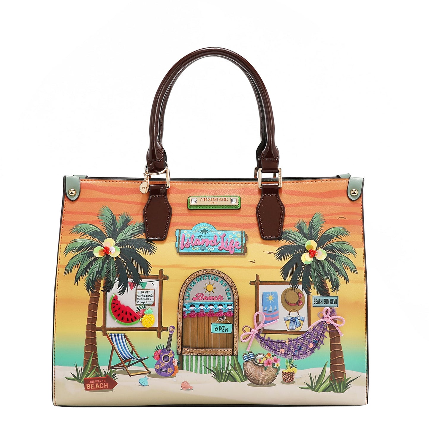 Authentic Nicole Lee "Sun and Sand" Satchel Bag