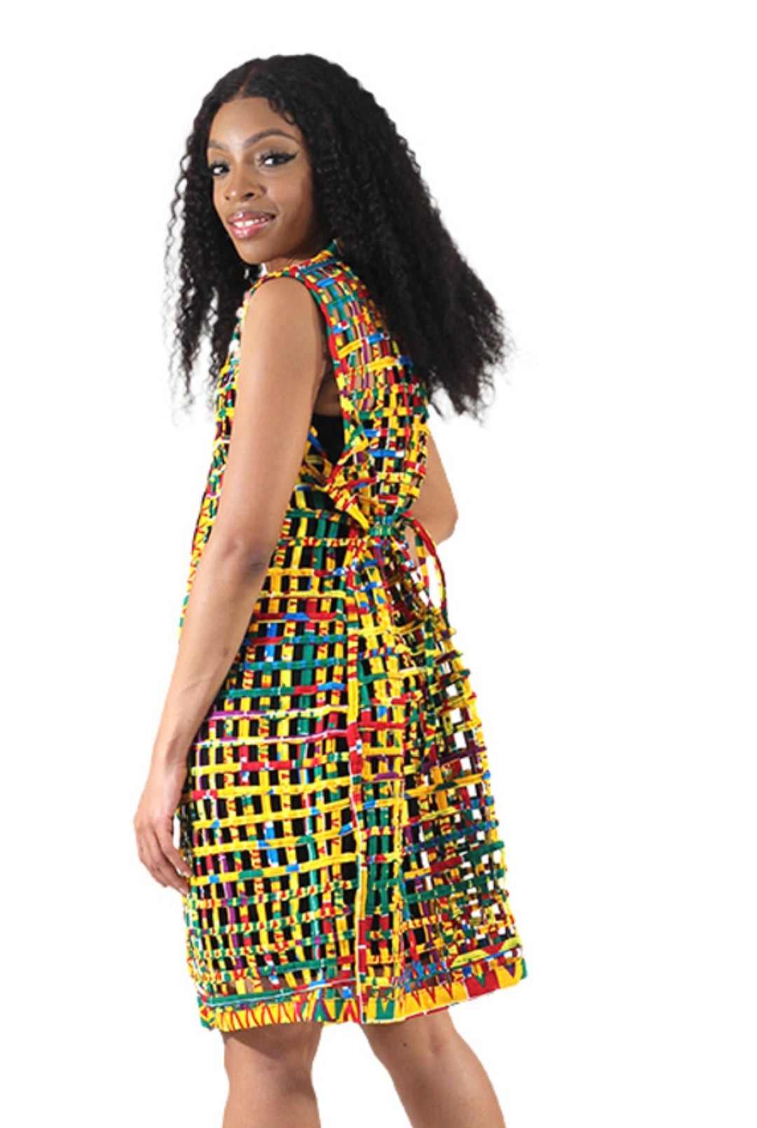 African Kente Print Duster Vest