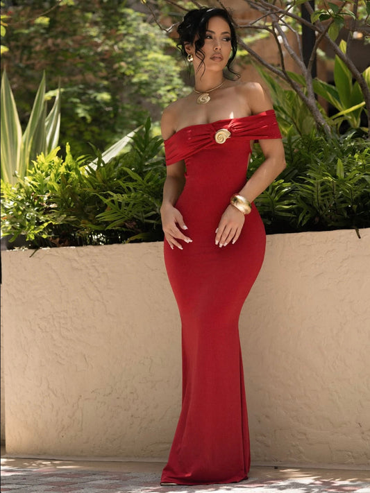 Siren Sway Maxi Dress- Red