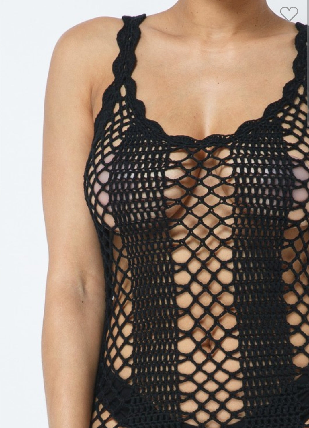Black Crochet Coverup Sexy Dress