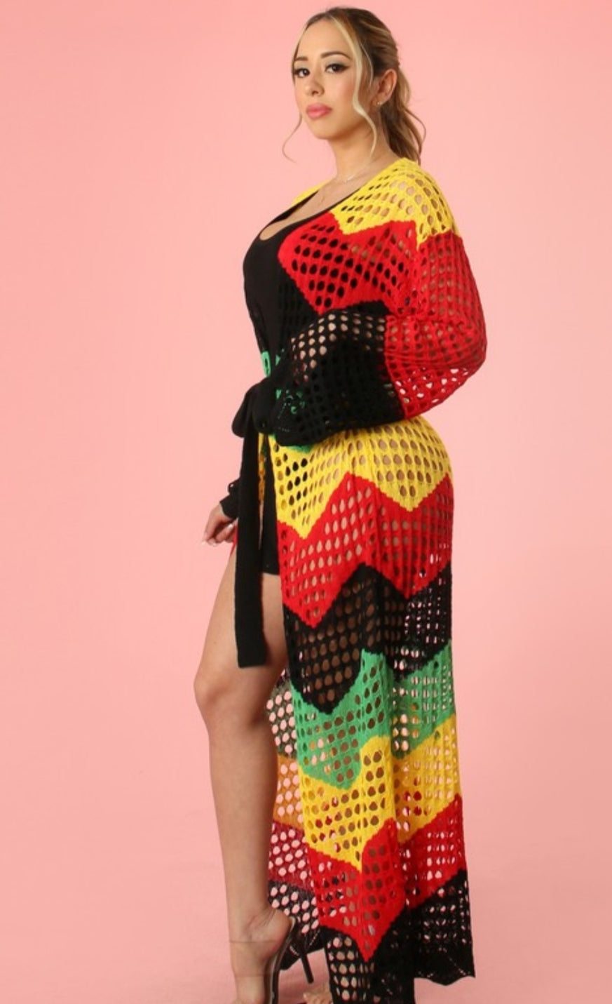 Rasta Reggae Jamaican Long Cardigan/Kimono
