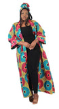100% Cotton African Print Long Kimono