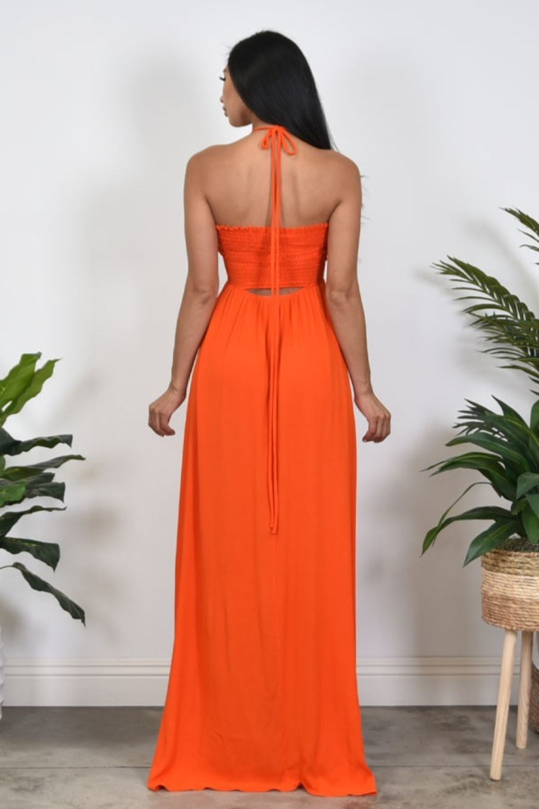 Rayon Halter Maxi Dress