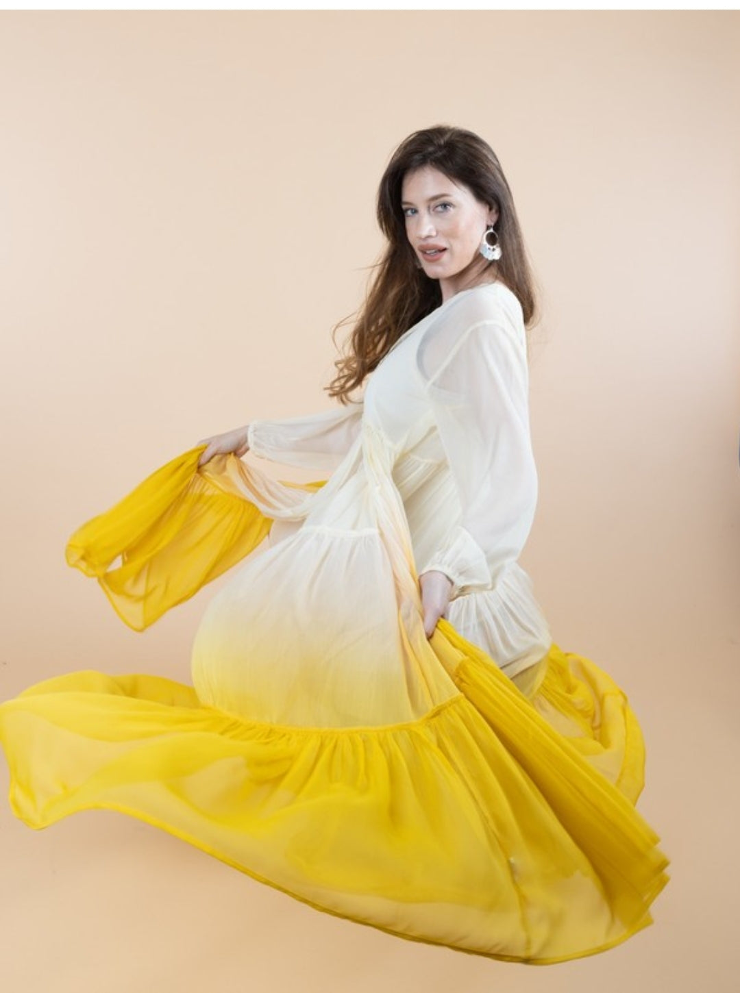 Ombre Tiered Sheer Kimono