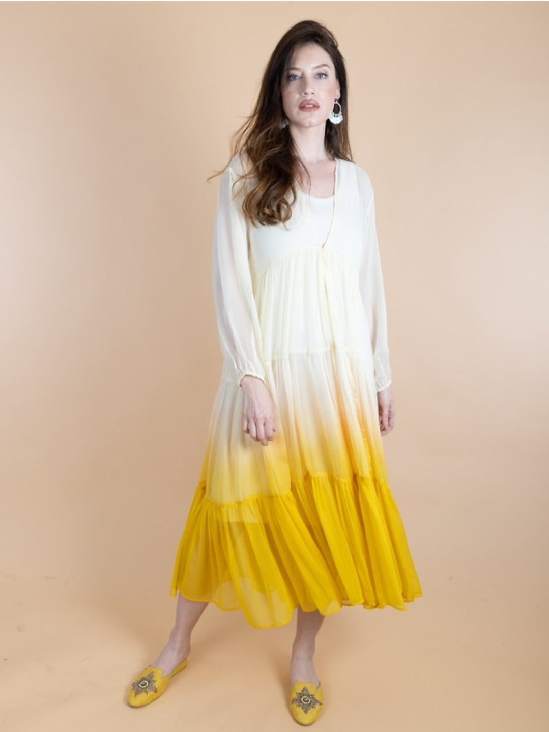 Ombre Tiered Sheer Kimono