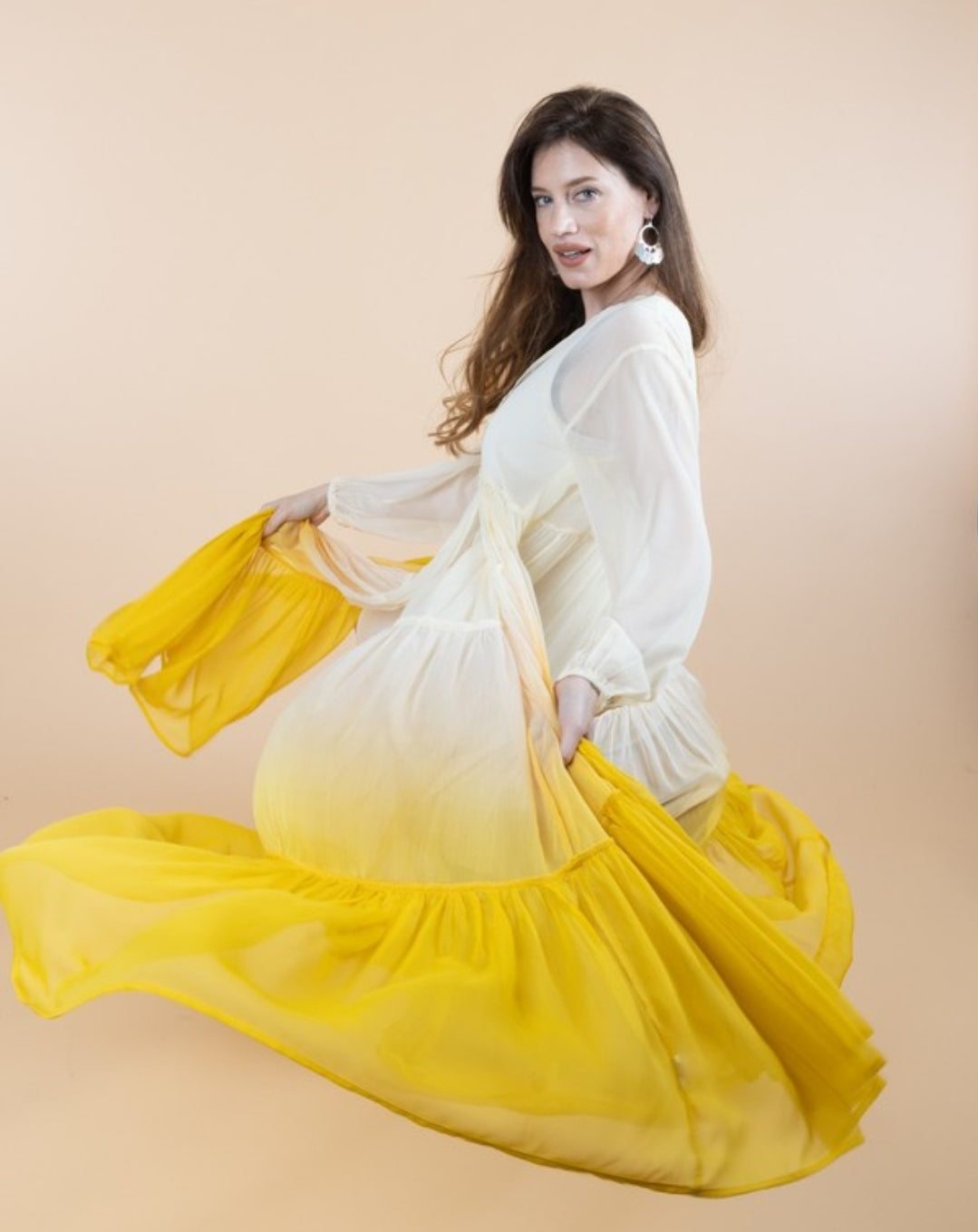 Ombre Tiered Sheer Kimono