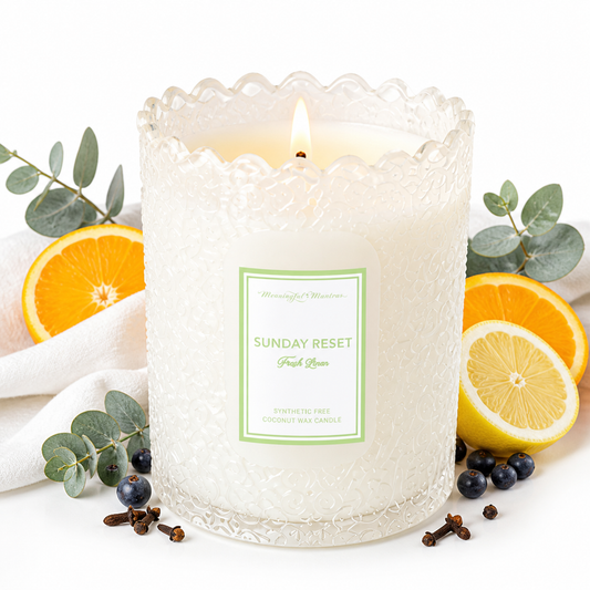 Sunday Reset Fresh Linen Natural Candle 8oz Kaia Collection