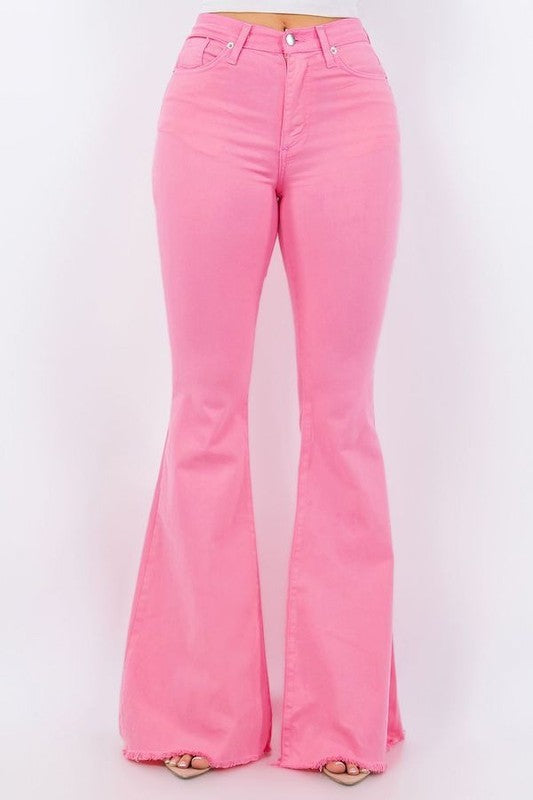 Bell Bottom Jean in Pink Inseam 32