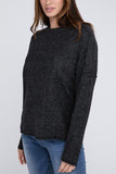 Ribbed Brushed Melange Hacci Sweater with a Pocket-5 Colors