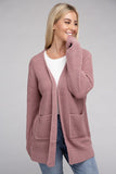 Low Gauge Waffle Open Cardigan Sweater-4 Colors