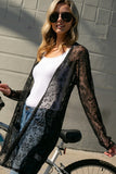 LACE OPEN FRONT LONG CARDIGAN