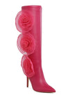 Chinkara Sheer Big Rose Detail Long Boots- 3 Colors