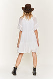 Ruffled Neck Tiered Mini Dress -2 Colors