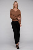 Viscose Cross Wrap Pullover Sweater Top- 4 Colors