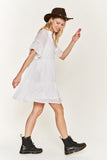 Ruffled Neck Tiered Mini Dress -2 Colors