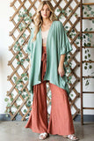 Wide sleeves Ruffle Kimono-2 Colors