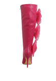 Chinkara Sheer Big Rose Detail Long Boots- 3 Colors