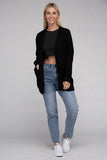 Low Gauge Waffle Open Cardigan Sweater-4 Colors