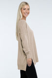 Hi-Low Hem Front Seam Sweater Top- 5 Colors