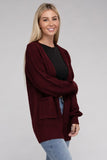 Low Gauge Waffle Open Cardigan Sweater-4 Colors