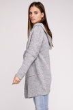 Hooded Open Front Sweater Cardigan-4 Colors