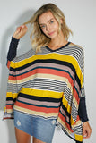 MULTI ENGINEERING STRIPE PRINT JERSEY OVERSIZE BOX- 2 COLORS