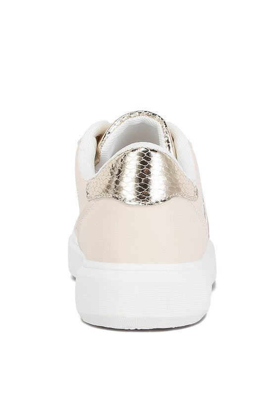 Claude Faux Leather Back Panel Detail Sneakers- 3 Colors