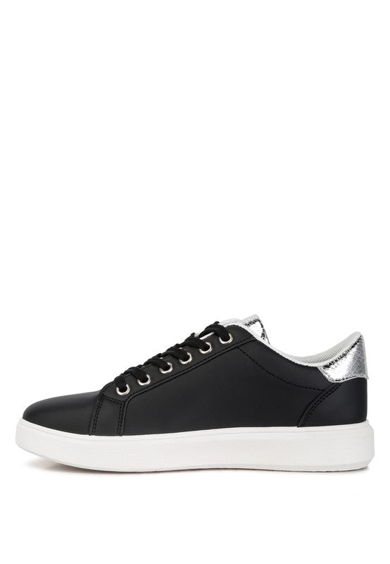Claude Faux Leather Back Panel Detail Sneakers- 3 Colors