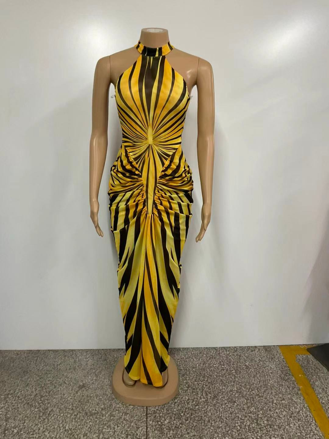 Golden Hour Halter Maxi Dress- Yellow