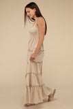 Woven Smocked Top Tiered Cami Maxi Dress-3 Colors