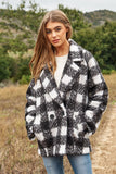 Fuzzy Boucle Textured Double Breasted Coat Jacket- 3 Colors
