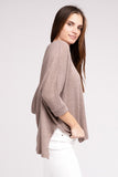 3/4 Sleeve V-Neck Hi-Low Hem Jacquard Sweater Top-6 Colors