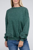 Acid Wash Fleece Oversized Pullover