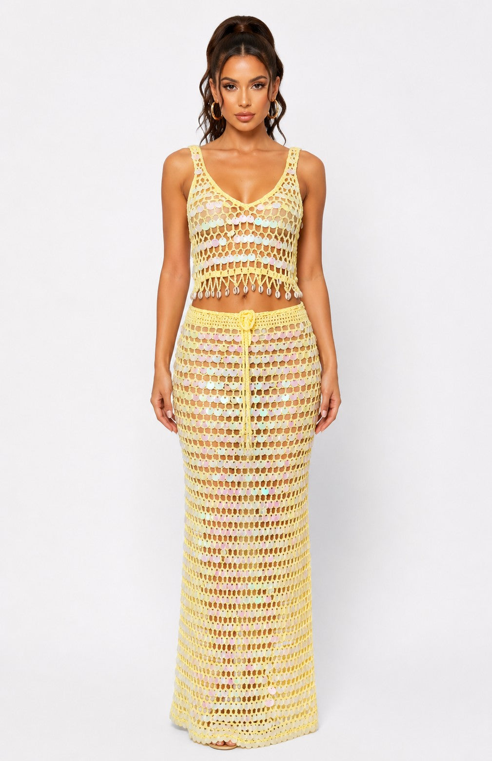 Mint Oasis Swimwear Coverup Skirt Set- Yellow