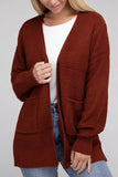 Low Gauge Waffle Open Cardigan Sweater-4 Colors