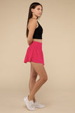 Wide Band Tennis Skirt with Zippered Back Pocket-3 Colors